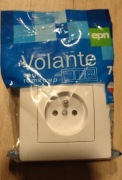 Gniazdo podtynkowe Volante 2P+Z Z/R biały EPN