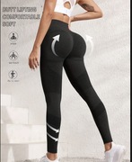 Wysokiej jakości bezszwowe sportowe legginsy czarne z wysokim stanem