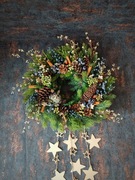 Wyjątkowy wianek świąteczny zimowy - Gwieździsta Grudniowa Noc 