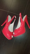 Damskie Czerwone Szpilki 12 cm Czółenka Rozm 37 