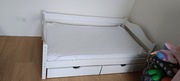 Łóżko dziecięce drewniane białe 140x80 z materacem 