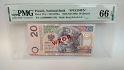 20 ZŁOTYCH 1994 WZÓR PMG 66 EPQ 