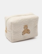 Sinsay kosmetyczka z haftowanym misiem boucle duża 17x16x10 cm Nowa prezent