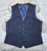 Kamizelka garniturowa XXL Granatowa w paski Burton Menswear London