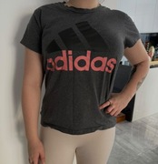 Adidas – damska koszulka sportowa t-shirt | grafitowa | rozmiar L