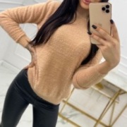 Sweter golf Alpaka camelowy