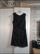 Czarna sukienka z drapowaniem Stockholm, rozmiar L 40