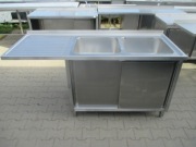 Zlew Gastronomiczny 2 Komorowy Z Drzwiami 180/70/85