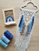 Metryczka- tęcza i łapacz makrama na prezent