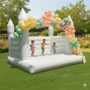 Bubble Bounce House Dmuchany Zamek Biały do skakania Magiczny 2,8x2,8x2,6m
