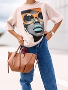 T-shirt damski Basic oversize PRINT NADRUK  Polska marka 