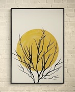 Obraz na płótnie ręcznie malowany akryl abstrakcja Wabi Sabi Japandi 80x120