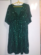 Sukienka butelkowa zieleń cekiny