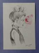 Akwarelowy portret kobiety.