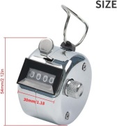 Licznik ręczny, z metalu, mechaniczny licznik , 4-cyfrowy