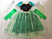 NOWY Strój ANNA 104 110 Akcesoria Frozen Kraina Lodu Sukienka Suknia