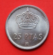 25  Peset    1975 r  -   Hiszpania  / gwiazdka  76 /    stan !!