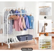 WIESZAK PODWÓJNY STOJĄCY NA UBRANIA STABILNY STOJAK SZAFA NA BUTY OBUWIE