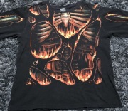 LongSleeve -  Black Skull Skeleton Fire XXL