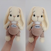 Ręcznie robiony króliczek, personalizowany, prezent dla dziecka