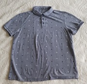 Primark koszulka Polo kotwic melanż granat biel XL