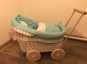 Wózek dla lalek z wikliny