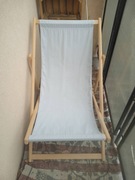 Leżak Woodok szary składany tkanina 120 kg