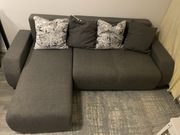 Narożnik z funkcją spania szary prawo/lewo-stronny