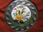 Talerz ceramiczny w oprawie cynowej -WMF