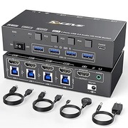 Przełącznik KVM USB 3.0 HDMI 4 porty 8K przy 60 Hz, KCeve 4 PC