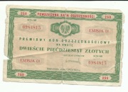 Premiowy Bon Oszczędnościowy o nominale 250 złotych, 1971