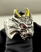 Sygnet pierścionek męski smok punk rock swagg drill drip y2k Regulowany