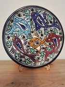 Patera talerz ceramiczny ozdobny rybki sygnowany