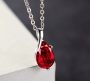 Naszyjnik rubin srebro 925