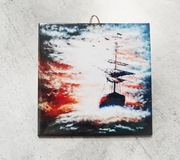 Obrazek Kafelek Płytka Zawieszka 15x15cm Statek sztorm Mvcha Nie Siada