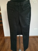 MAC Włoskie Woskowane spodnie R XS S Czarne Idealne 