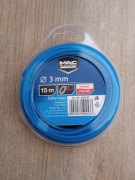 Żyłka tnąca MacAllister 3 mm 15 m, kwadratowa żyłka do podkaszarki kosy