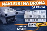 Naklejki na drona QR PANSA 30x14 mm 6 lub 12 szt GRATIS