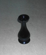 Ceramiczny, czarny wazonik. Szkliwiony. PRL.