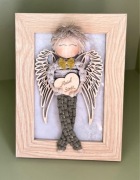 Anioł Stróż# Makrama# Obraz 3D