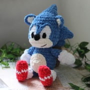 Sonic na szydełku szydełko amigurumi zabawka handmade