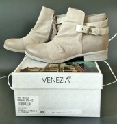VENEZIA botki skóra nat. taupe nieocieplane r. 38 NOWE