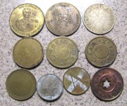 Zestaw 10 starych żetonów / tokenów -  głównie Francja