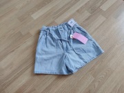 Jeansowe szorty paperbag spodenki wysoki stan luźne Sinsay 34