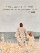 Obraz Pamiątka Chrztu Komunii - Ręcznie Wykończony na Płótnie - Cytat