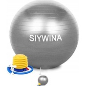 PIŁKA DO ĆWICZEŃ,JOGI SIYWINA SREBRNA Z POMPKĄ