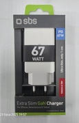 Ładowarka sieciowa uniwersalna SBS GaN PD 67W 2x USB-C Extra Slim