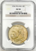 182. 10 złotych Piłsudski 1936 NGC Piękny egzemplarz