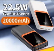 Powerbank 20000 mAh + LED % – szybkie ładowanie USB-C/A, idealny na wyjazdy