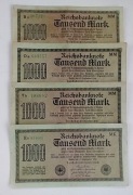 zestaw banknotów 1000 marek , 1922 , Niemcy 4 szt